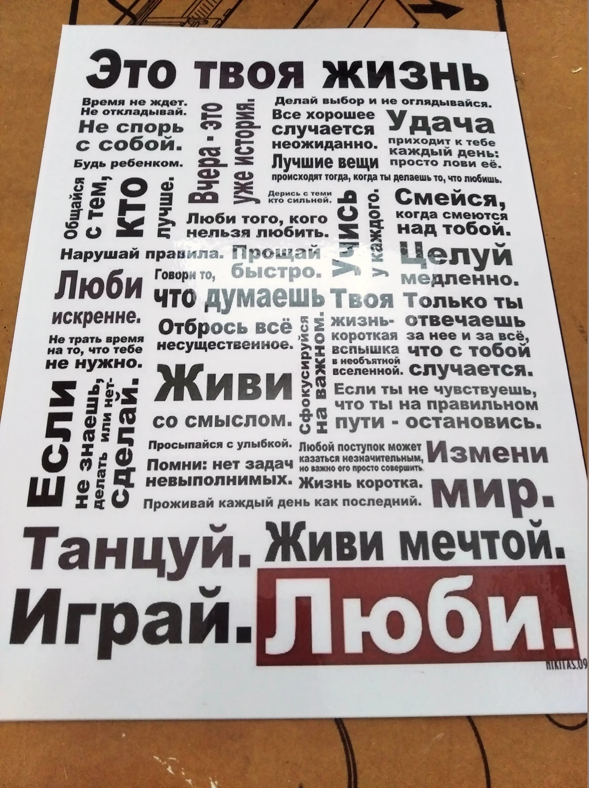 Интерьерная табличка &quot Это твоя жизнь&quot магнит/холст | Дом и сад