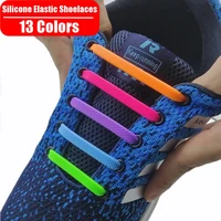 no tie silicone elastic shoelaces special lazy elastic shoe laces for men women lacing kids adult sneakers shoelaces 13 colors