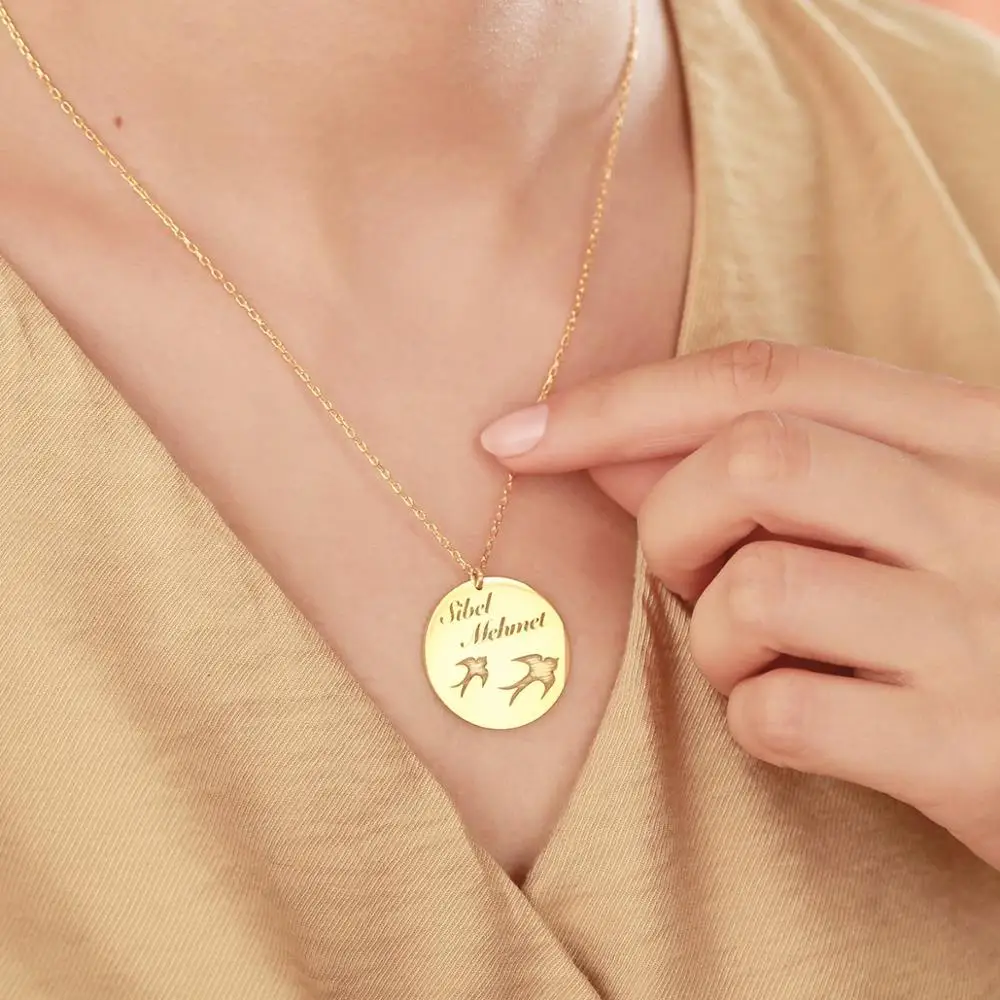 

Vaoov 925 пробы Серебряное ожерелье с именной табличкой в виде ласточкиного хвоста-Сделано в Турции