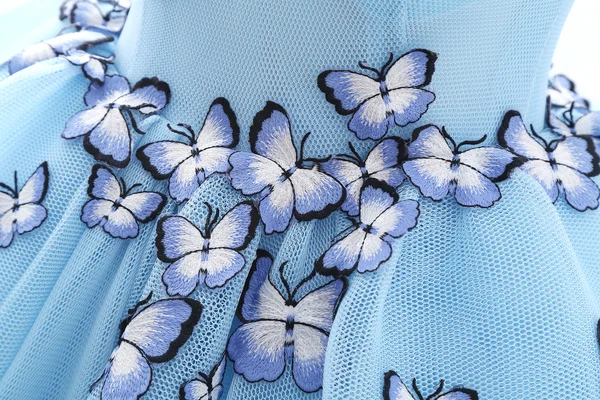 

Baby Blue Quinceanera Dresses Princess Illusion Butterfly Beading Pageant Dresses V Neck Sleeveless Pleated Prom Dresses With Co