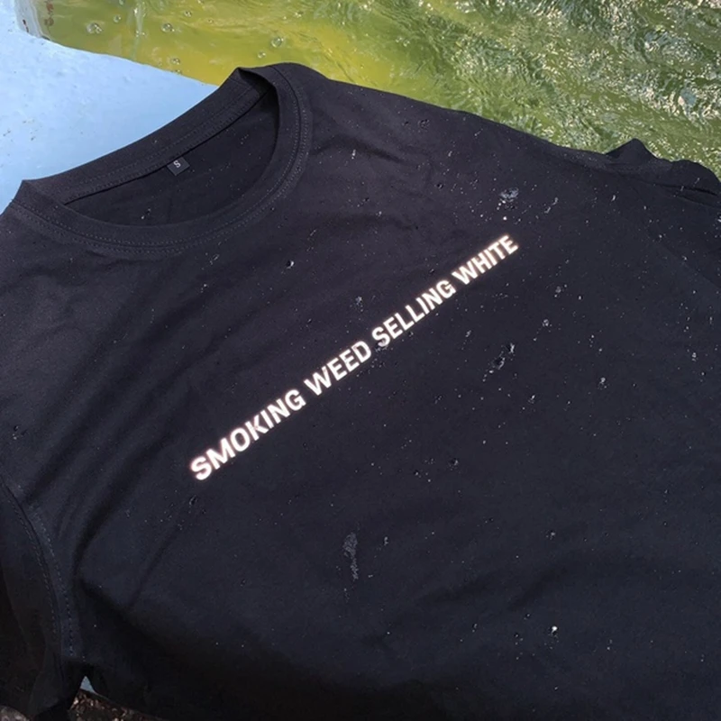 Светоотражающая футболка унисекс курительная трава продажа белый|Мужские
