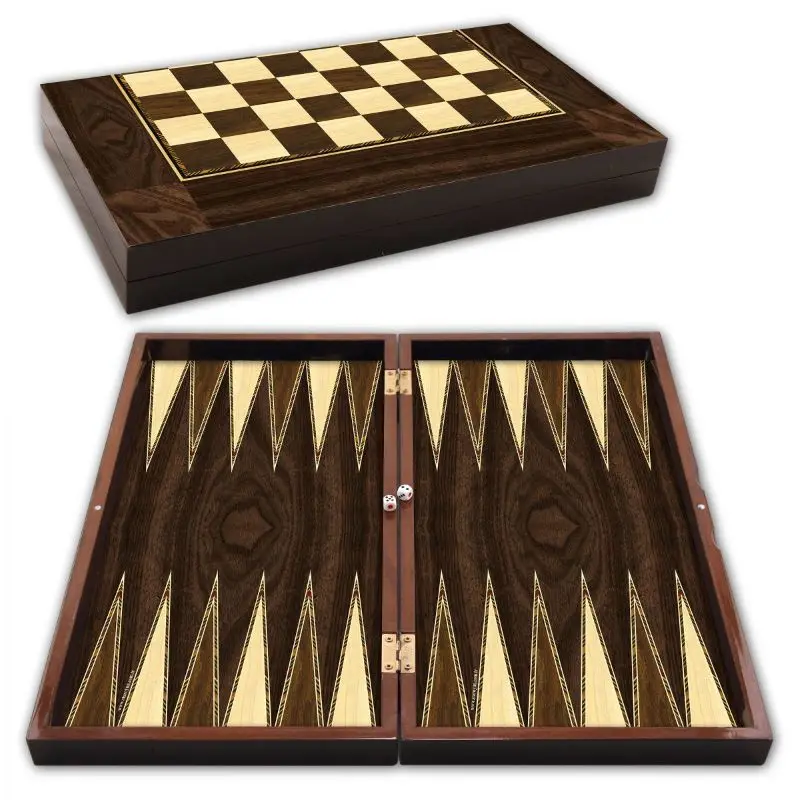 Special Backgammon Walnut Wood Chess Checkers Draughts Travel Games Large Set Family Board Turkish Entertainment Christmas Gift