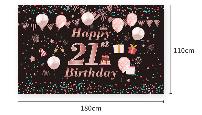 21th баннер на день рождения с фон официальная одежда для мальчиков и девочек