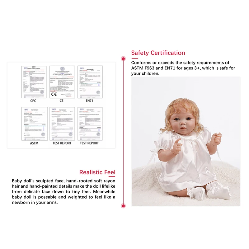 

RSG 19 Inches 48cm Bebes Reborn Dolls Realistic Newborn Baby Doll Soft Full Vinyl Silicone Body New Year Surprice Children Gift