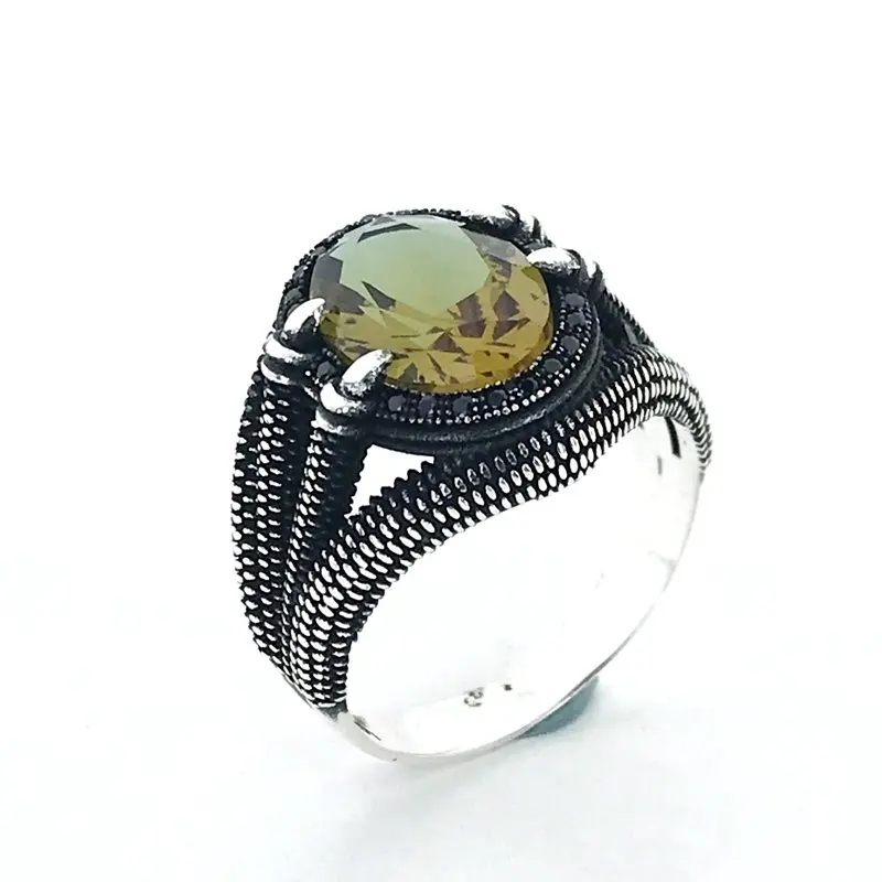 Мужское серебряное кольцо Zultanit Stone когти орла|Кольца| |