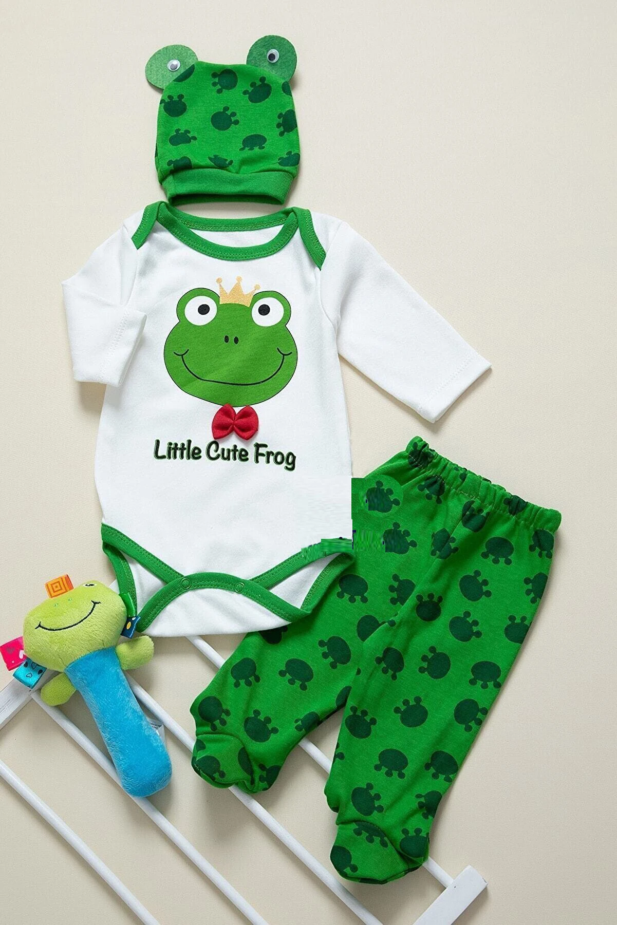 

Baby Set, Triple Bodysuit Unisex With White Zebra, Little Cute Animals Logos