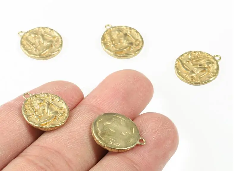 

Brass Virgo Earring Charms - Raw Brass Horoscopes Pendant and Necklace - 6PCS/LOT-Jewelry Supplies-16.59x14.39x2.25mm - PP2985
