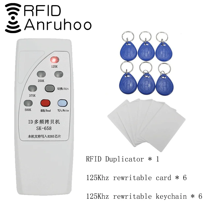 Дупликатор карт контроля доступа RFID, 125/250/375/500 кГц, T5577, EM4305