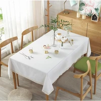 solid white tablecloth beige table cloth linen home restaurant decorative fabric
