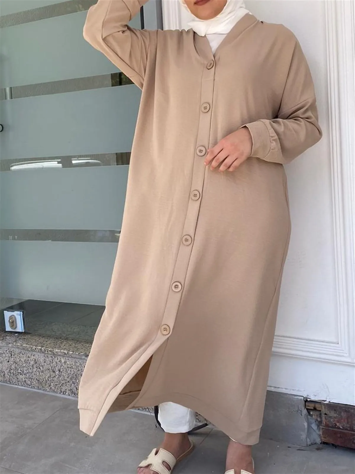 

Butik Melike Women's Buttoned Cape New Arrivals outwear hijab abaya muslim fashion set islamic clothing prayer garment Turkey