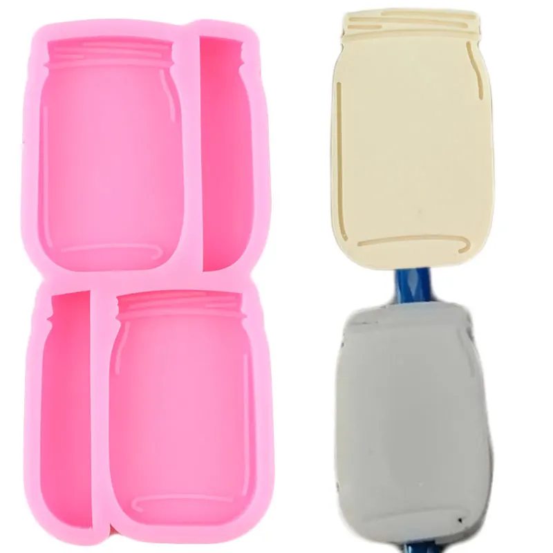 Mason банка с соломинкой фигурки жениха и невесты Силиконовые формы для