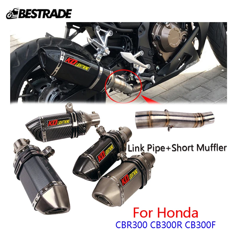 Enlarge Exhaust System For Honda CBR300 CB300F Until2018 CB300R Unitil 2017 Motorcycle Exhaust Middle Connector Tube Slip 51mm Mufflers