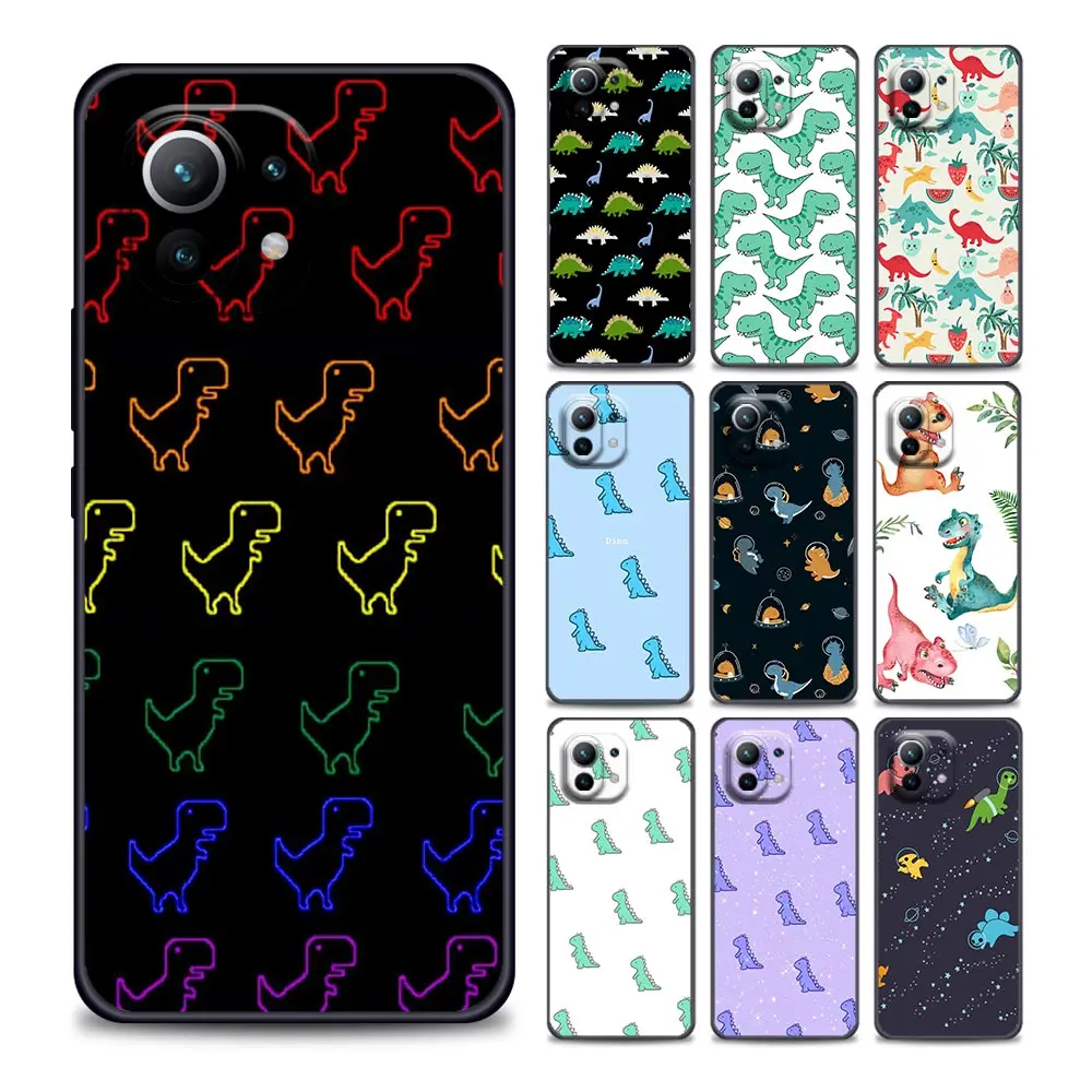 

Cute Cartoon Dinosaurs Phone Case for Xiaomi Mi 11Lite i Ultra X T EN PocoF1 X3 NFC GT M3 F3 GT M4 Pro Soft Silicone Cover Coque