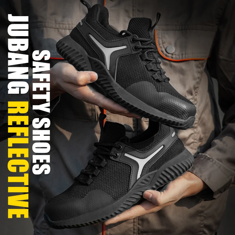 

TOSAFZXY Work Safety Boots Breathable Lightweight Reliable Durable Steel Toe Industrial Construction Shoes