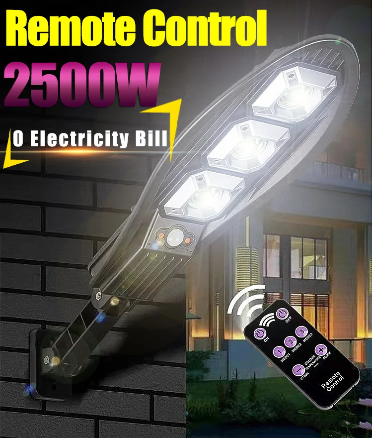2022 Новинка 2500 Вт уличный светодиодный фонарь на солнечной батарее лм супер яркий