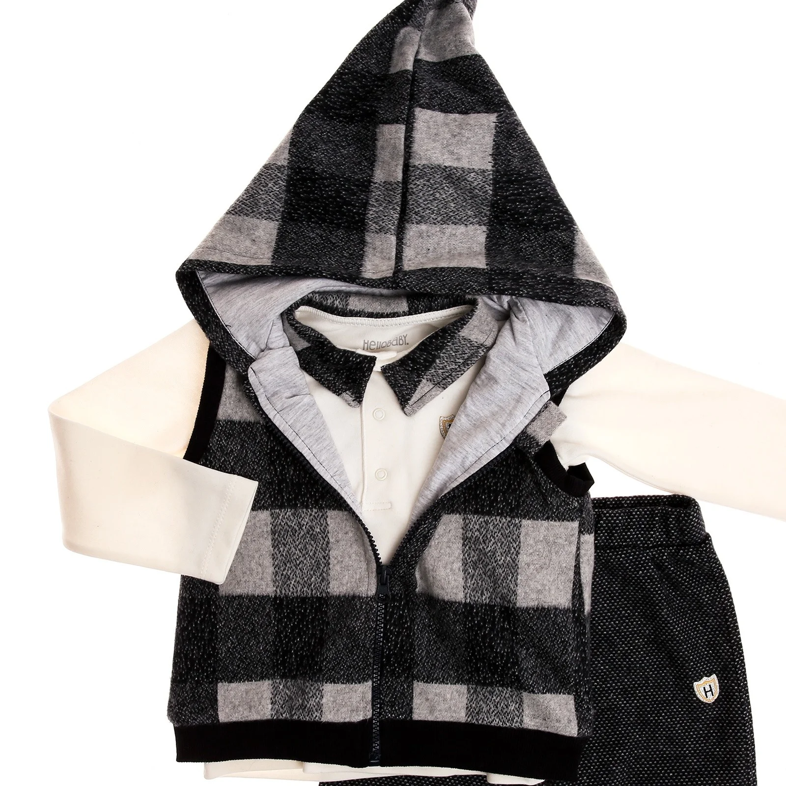 Клетчатый комплект для маленьких мальчиков ebek HelloBaby| |