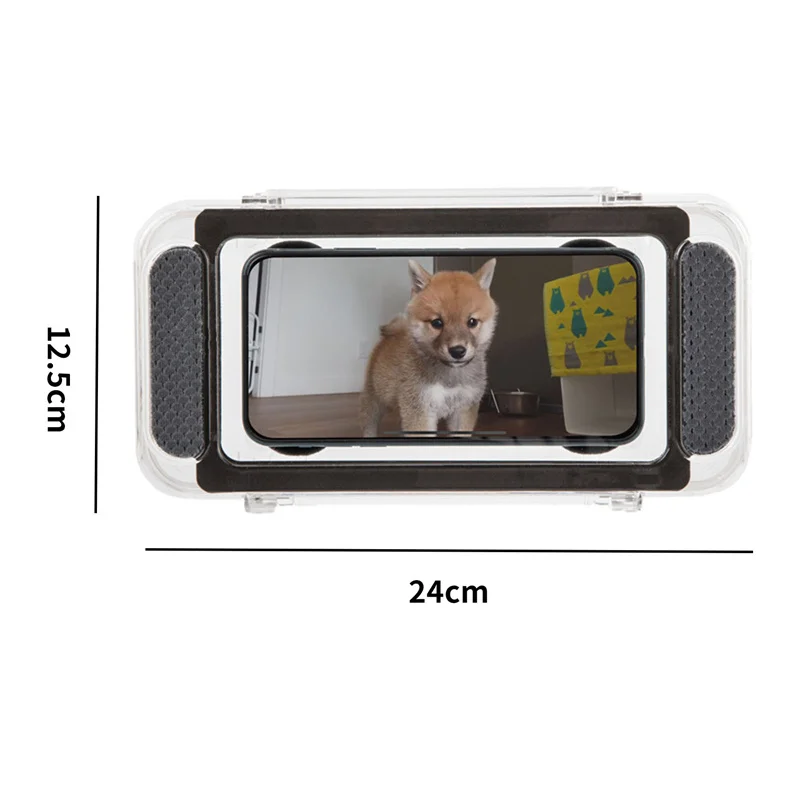 

Wall Mounted Touchable Phone Case Waterproof Phone Holder Bathroom Toilet Phone Shell Shower Sealing Storage Box
