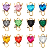 20pcs fashion angel wings colorful acrylic heart charms for handmade diy jewelry making supplies high quality earring gift girl