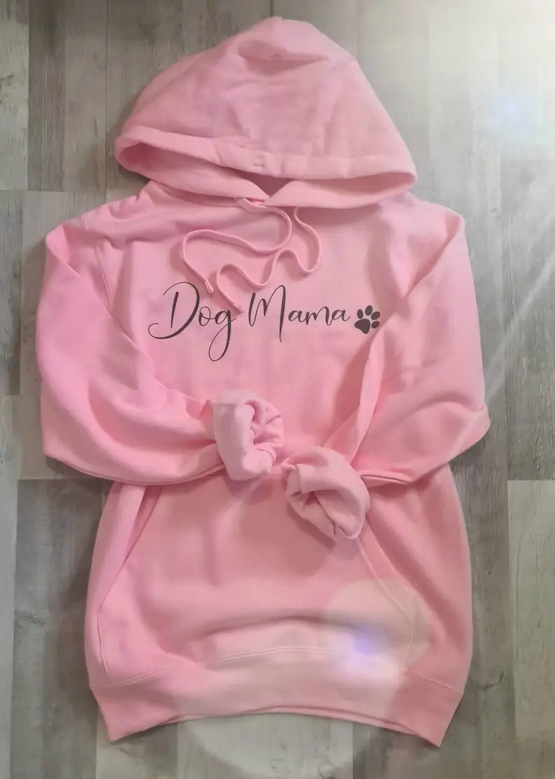 

Stay true New Arrival Dog Mama Hoodie Fashion Pink Sweatshirt Pink Jumper Long Sleeved Hoody Mom Gift Cute Outfit Drop Ship