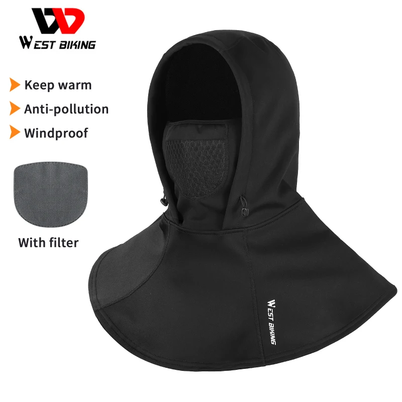 

WEST BIKING Winter Warm Cycling Cap Hat Fleece Thermal Men Hood Windproof Sport Scarf Balaclava Motorcycle Ski MTB Bike Headwear