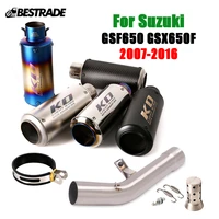 for suzuki gsf650 gsx650f 2007 2016 motorcycle exhaust system mid connect link pipe slip on 51mm muffler tube stainless steel