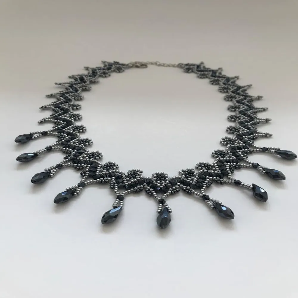 

Handcrafted Using Crystal Drops, Can Be Used With Evening Dress, Light Trend Design Necklace