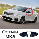Чехол для бокового зеркала летучая мышь для Octavia MK3 Skoda VRS 2012-2020, автомобильные аксессуары, блестящее пианино, черная Настройка, автоспорт, летучая мышь, дизайн TSI TDI