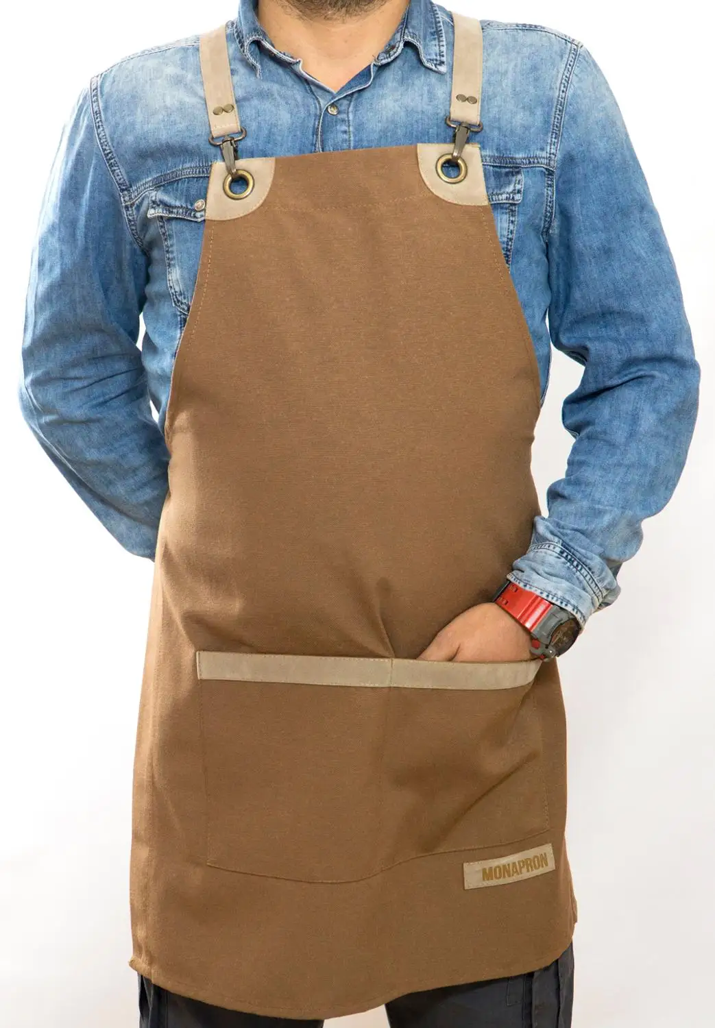 Мужской фартук нагрудник для шеф повара кухонный барменский кофейный