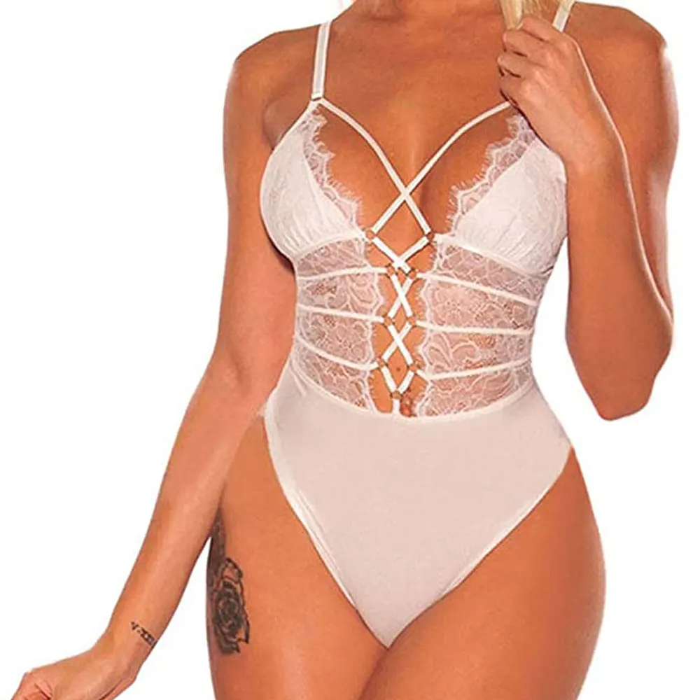 Buitifo боди с ресницами цельное нижнее белье Babydoll для женщин прозрачный сетчатый