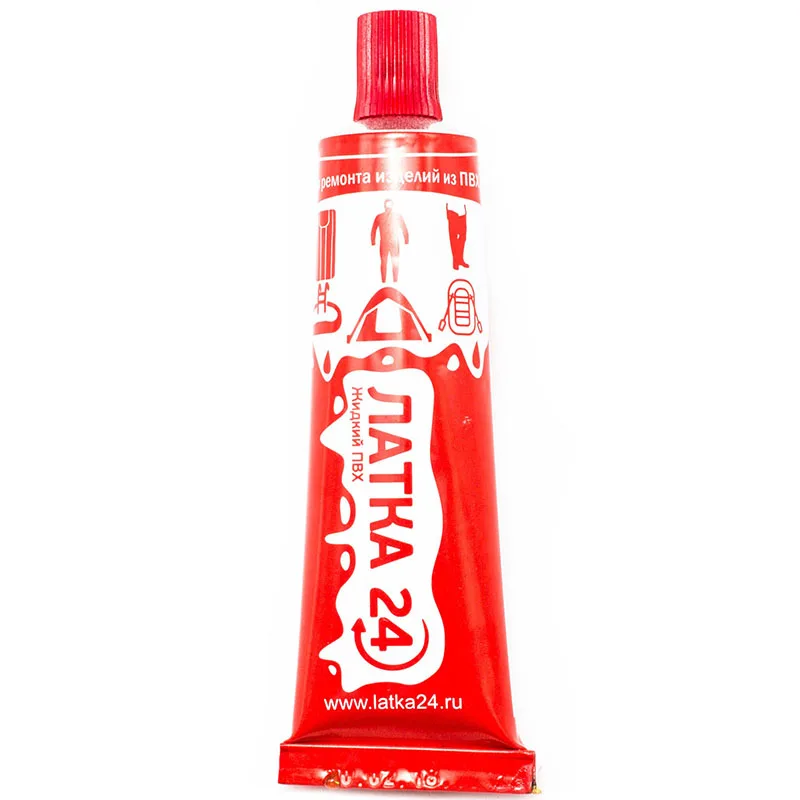 Жидкая латка необходим для ремонта надувных лодок и других изделий из ПВХ Латка 24