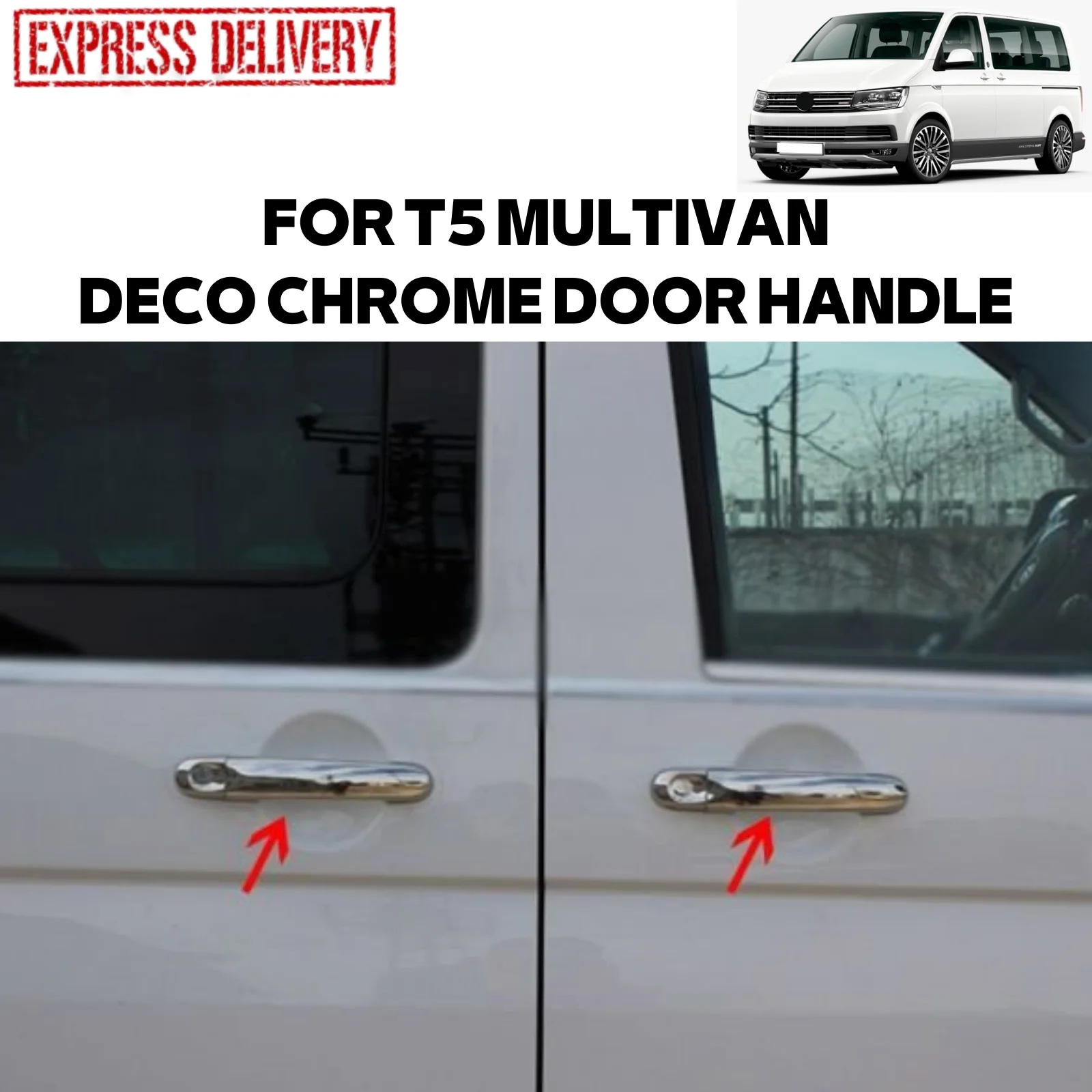 

Хромированная дверная ручка для VW T5 MULTIVAN 2010-2021, 6 шт., накладка из нержавеющей стали, уличный аксессуар, модификация боковой панели дорожки ав...