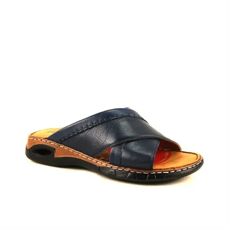 

Forelli Male Slippers Navy Blue Genuine Leather 40518 Trkiye'de Manufactured Sneaker Slipper Sandal Anatomical Shoes Expert