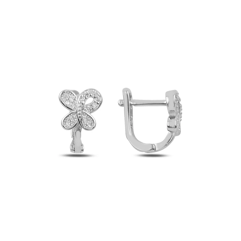 

Silver 925 Sterling Zircon Cubic Zirconia Butterfly J Children 'S Tag