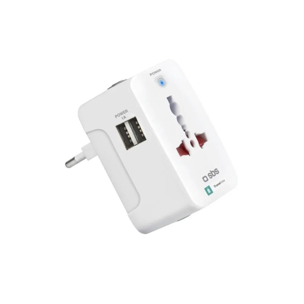 Сетевое зарядное устройство SBS 2xUSB 1А с адаптером для вилок U|Зарядные устройства
