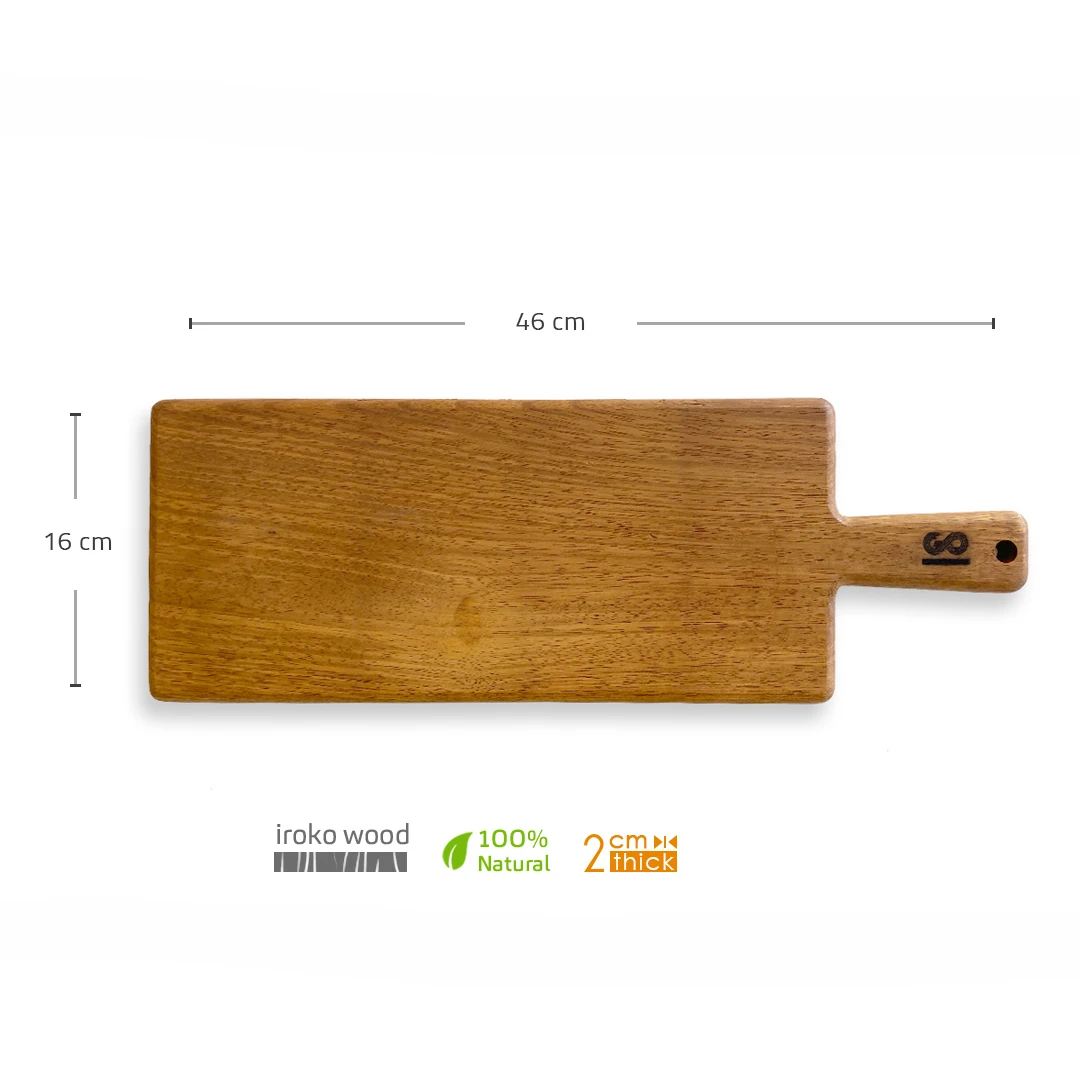 

Wooden Serving and Cutting Plate Iroko Wood Presentation Tray Breakfast Sushi Snack Bread Dessert Cake Steak Beef Board Otantic