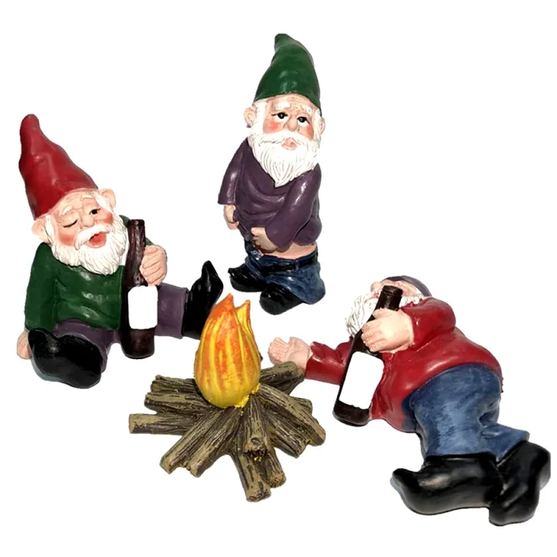 

Four-piece Set Easter Goblin Gnome Dwarf Bonfire Party Statute Resin Gifts Outdoor Creative Props Crafts