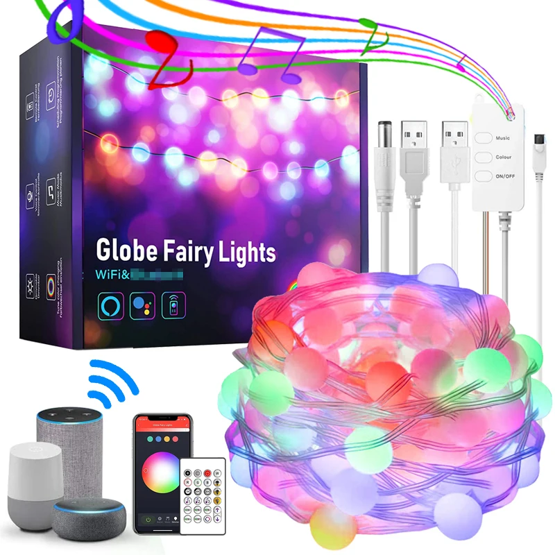 

WiFi Fairy Led Lights Outdoor USB Smart RGB LED String Light Alexa Party Strip Light Waterproof for Garden Christmas Decoration