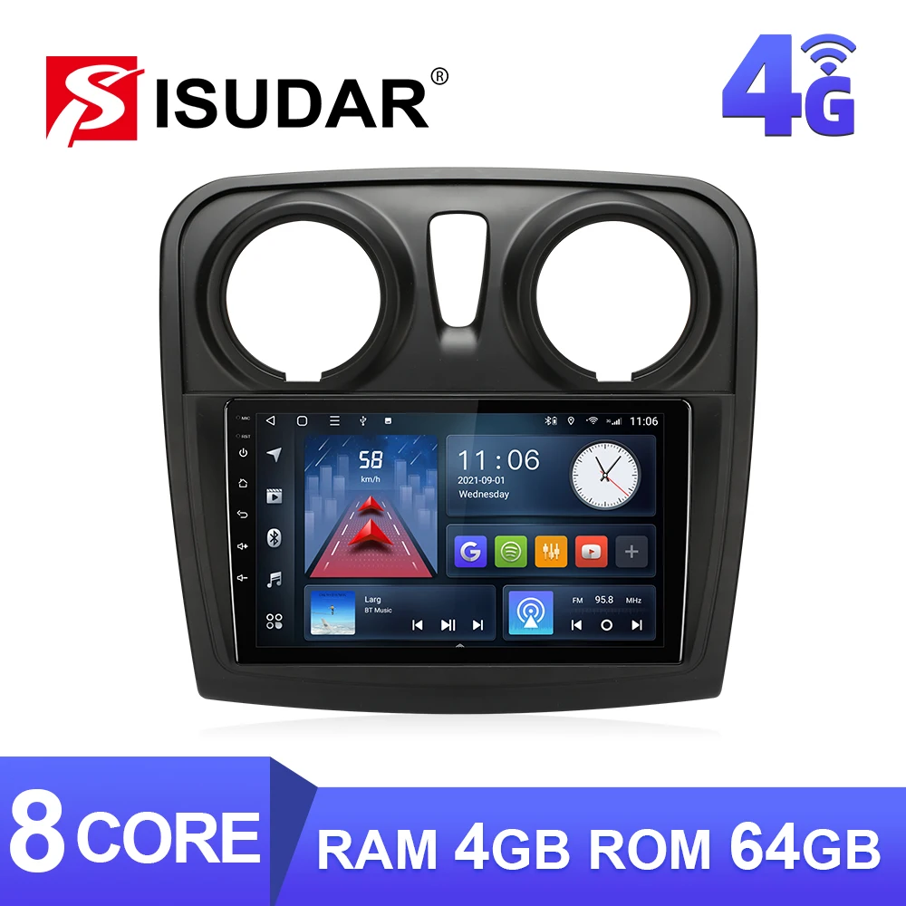 Автомобильный мультимедийный видеоплеер ISUDAR T68 на Android для Renault Logan 2 2012 - 2019 Sandero 2014