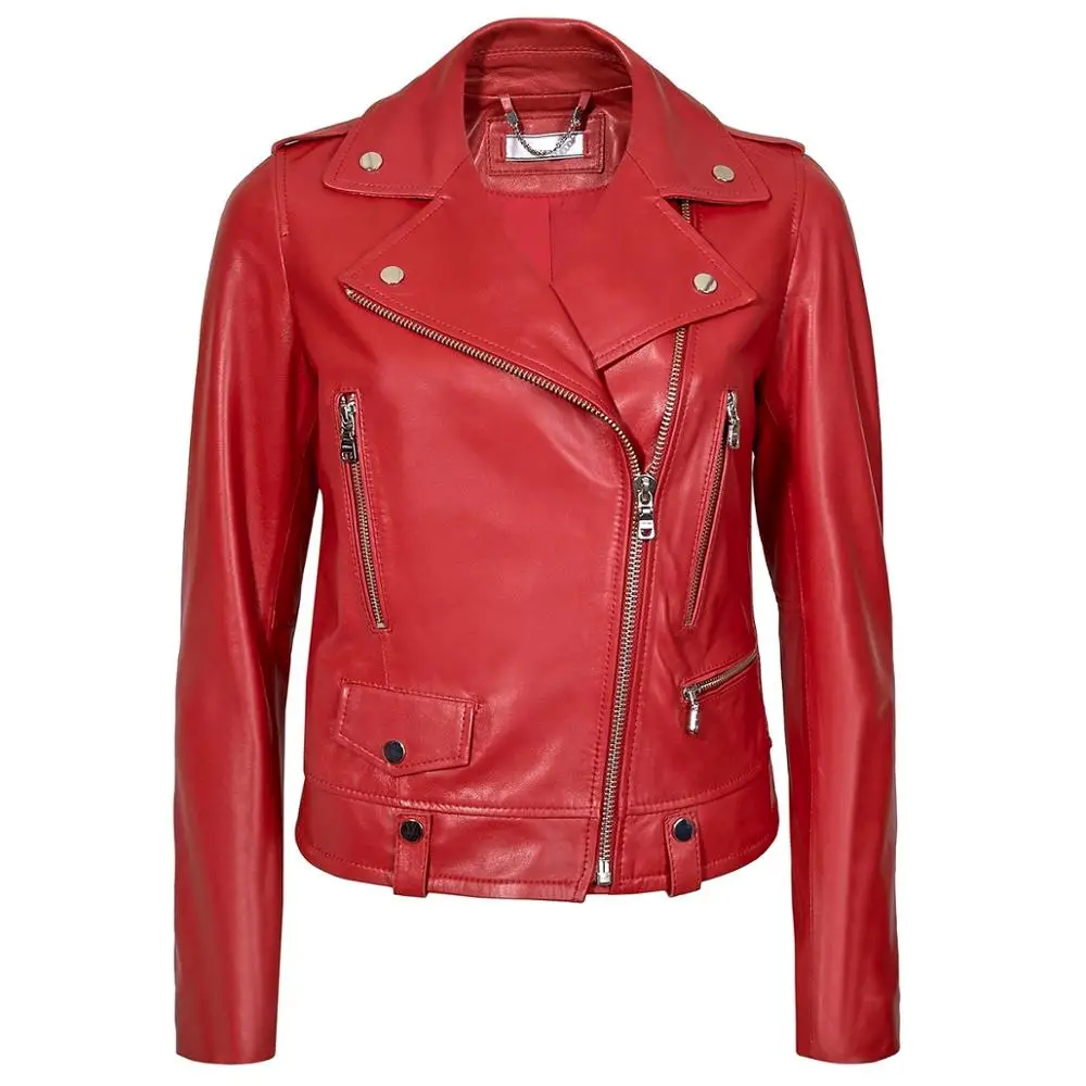 Genuine Sheep Leather Jacket for Women, Black And White Color Hooded Sport Biker Leather Jackets, Leather Goods from Turkey