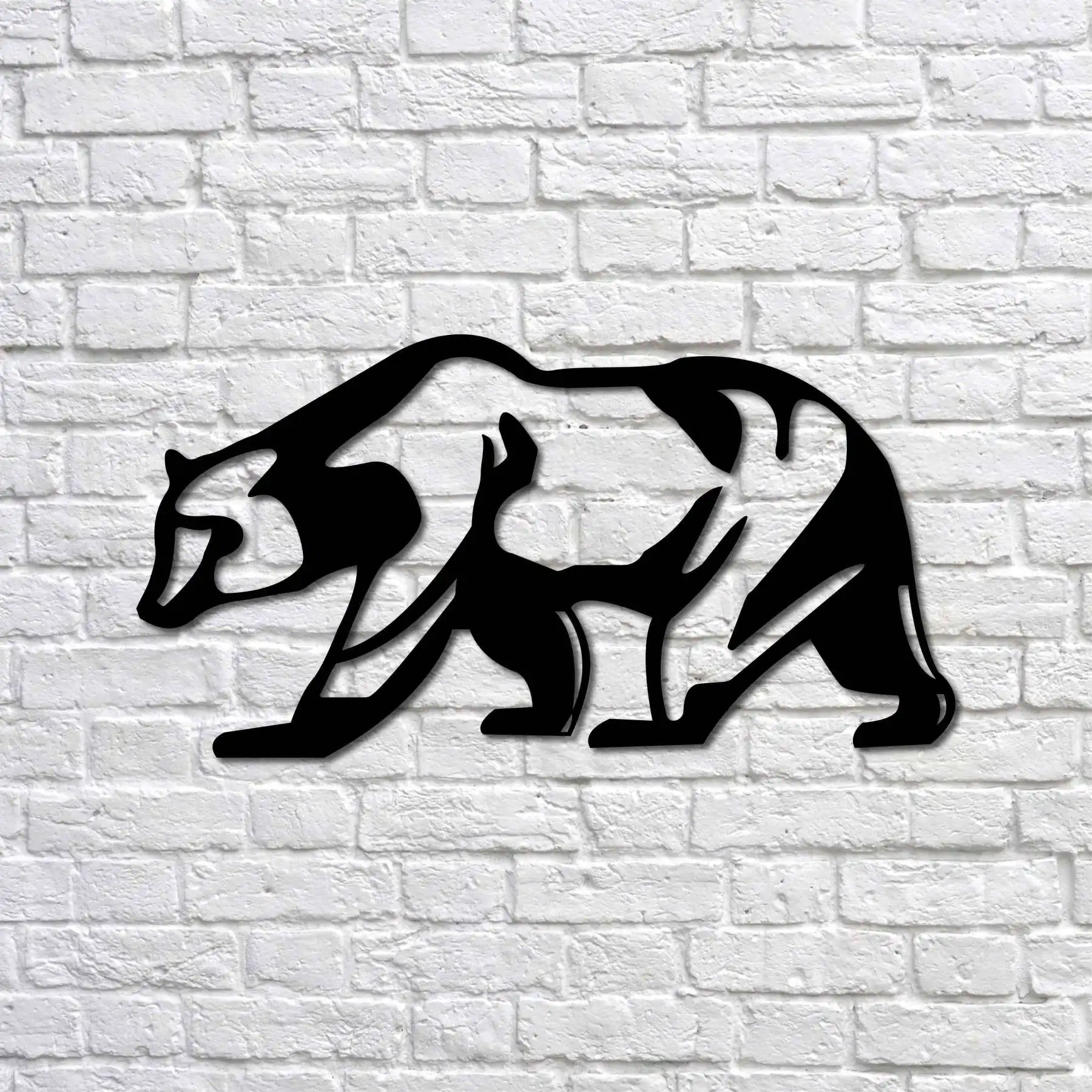 

Metal Wall Art Grizlly Bear Metal Table 36x70 cm Interior Decoration Home Decor