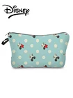 Косметички Disney с Микки и Минни, повседневная миниатюрная сумка для макияжа с рисунком из мультфильма, голубая женская Портативная сумка для хранения, чехол-карандаш в горошек с анимацией для девушек