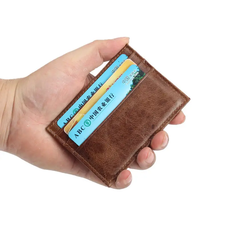 

Luxury Designer Credit Card Holder For Women Cow Skin Leather Men Business ID Name Cardholder Fashion Mini Promotion Gift Item
