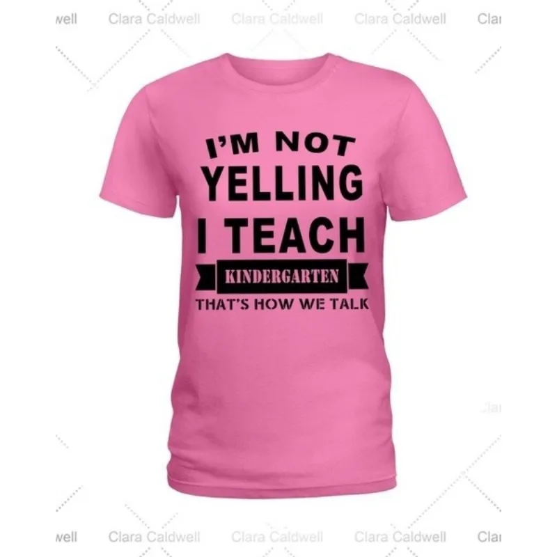 

Men's Harajuku Short Sleeves i teach kindergarten Ladies T-Shirt Cool Cotton Tee Slim Fit T-shirt Coles T-shirt Plus Size Unis