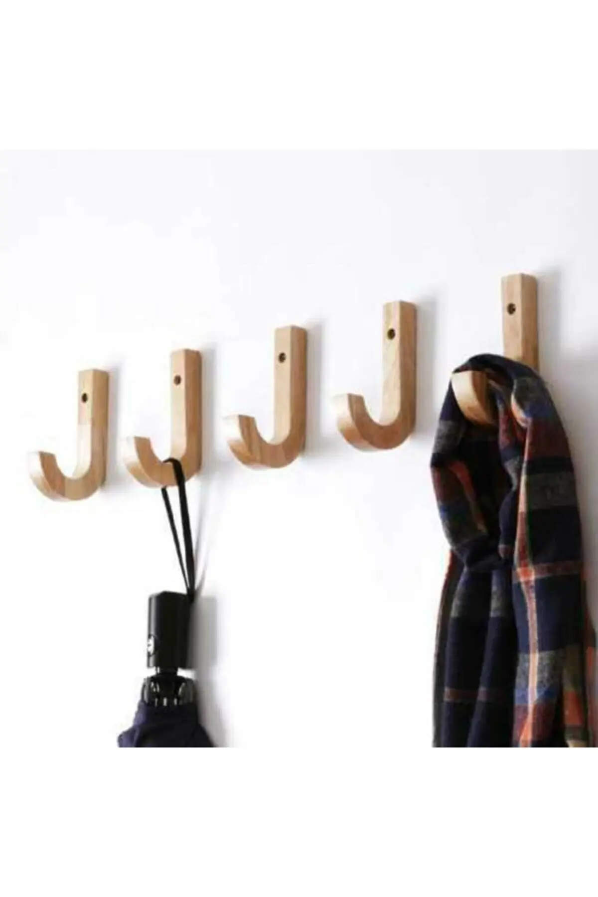 

Natural Wooden Hook Wall Hanger Clothes Coat Pants Hanger Office Kitchen Hallway Home Decoration 2021