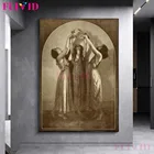 Плакаты и принты ведьмы сабббани, ВИНТАЖНЫЙ ПЛАКАТ с тремя ведьмами, Настенная картина Anqitue, печать на холсте, языческая волшебница Wicca