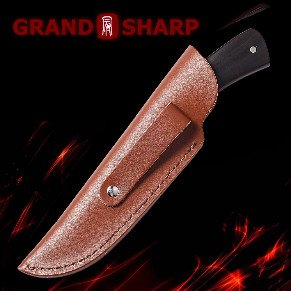 Охотничий нож Grandsharp с прямым лезвием дамасский узор товары для кемпинга на
