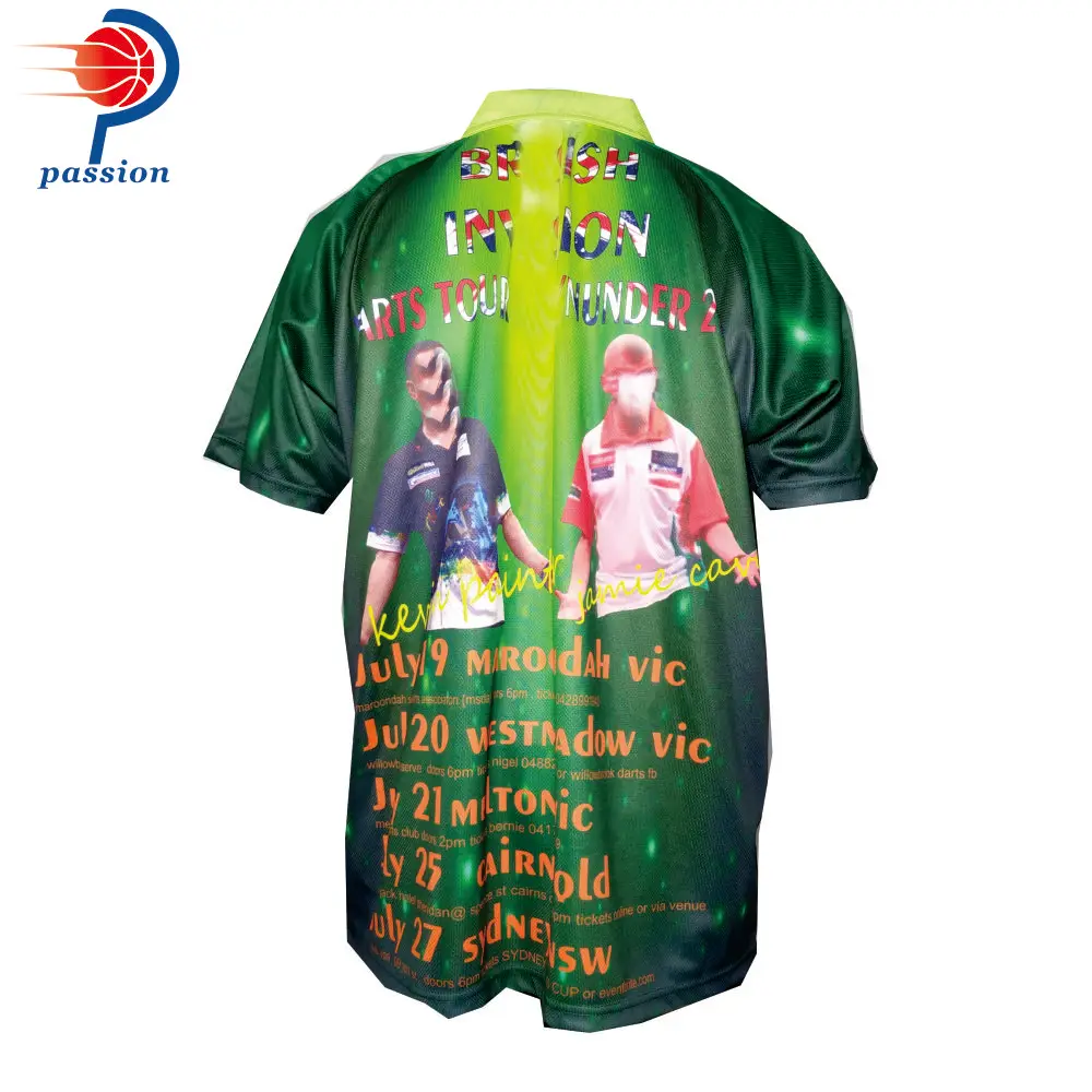 $25 USD Each High Quality Custom Sublimated Green Star Pro Dart Shirts For Teams | Спорт и развлечения