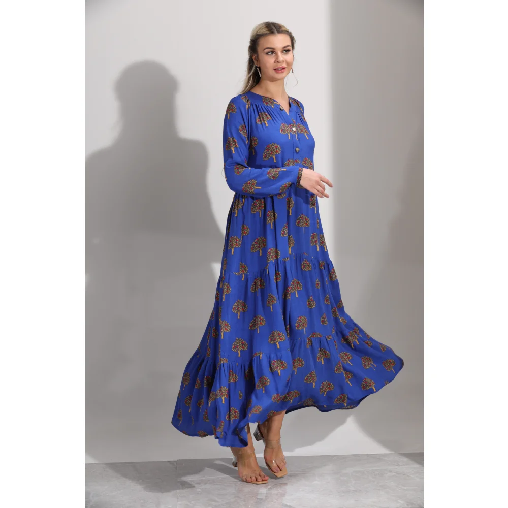 

Blue Wide Dress for Summer