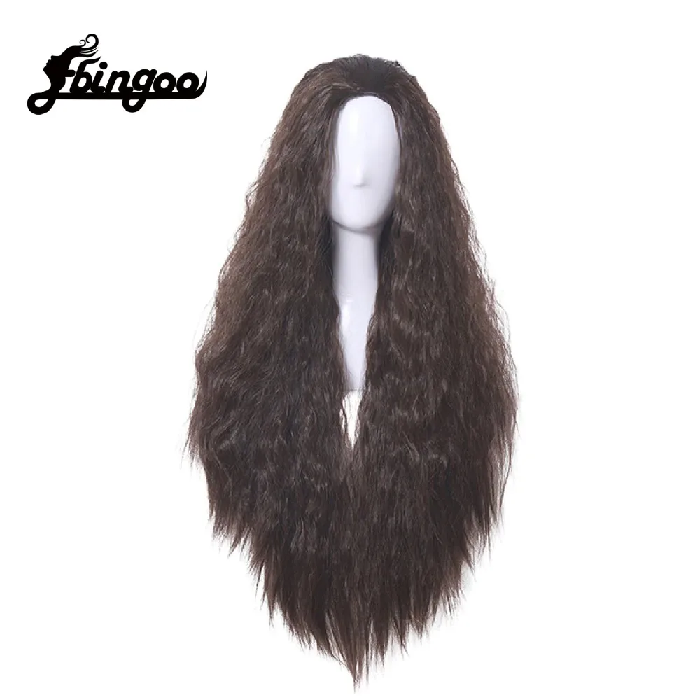 Ebingoo Moana Cosplay Wigs Princess Cosplay Long Curly Dark Brown Wig Halloween Heat Resistant Fiber Synthetic Hair for Custom