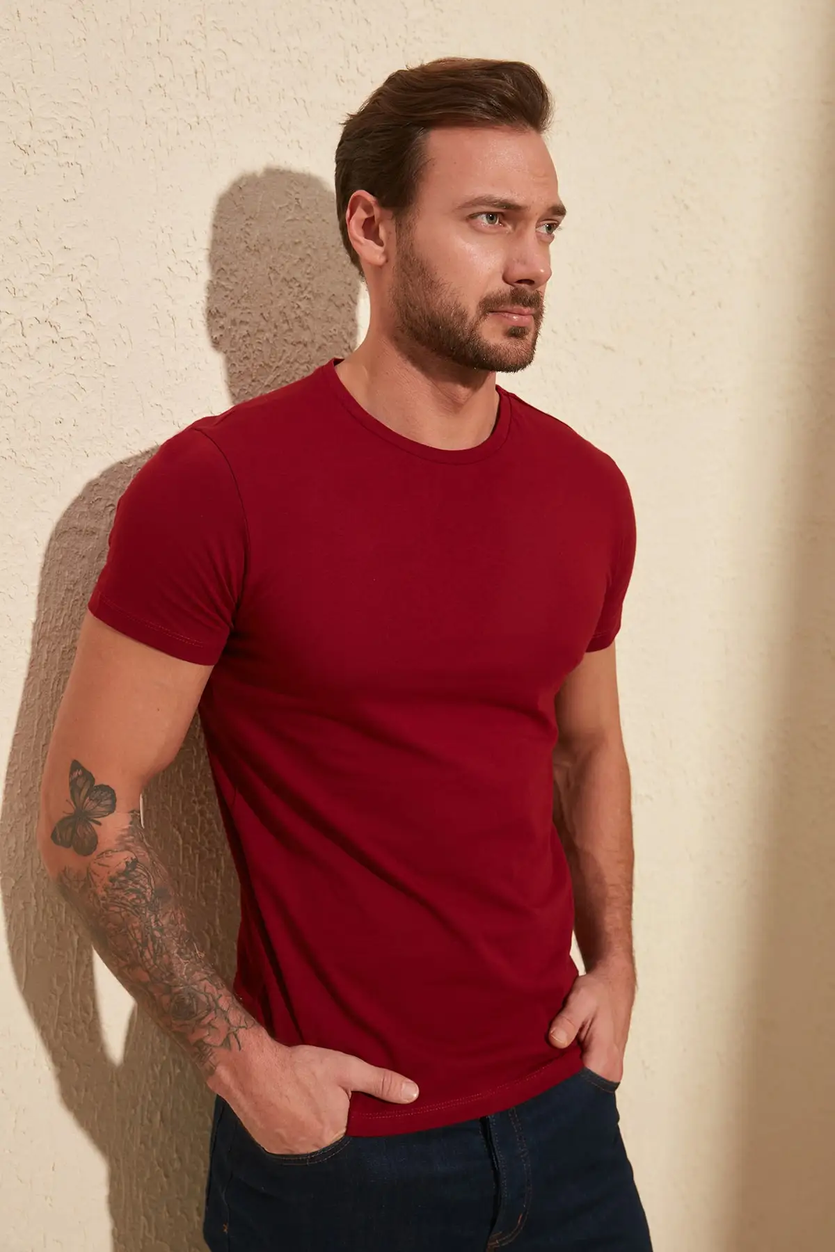 Trendyol бензин основные Для мужчин Детская футболка хлопок короткий рукав